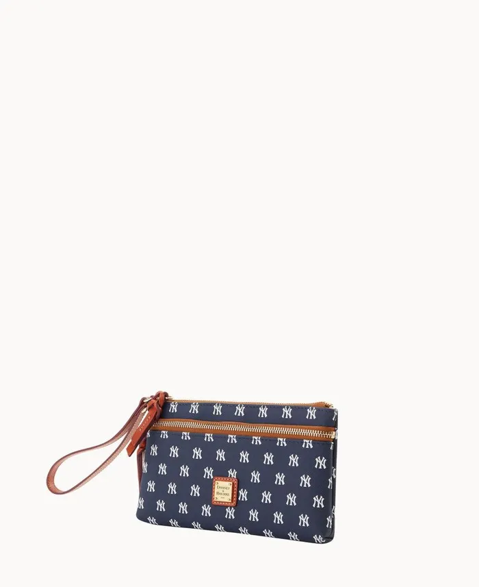 ManWoman MLB Yankees Double Zip Wristlet New York Yankees Dooney and Bourke Wallets