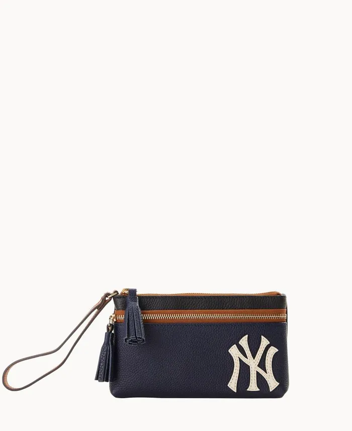 ManWoman MLB Yankees Double Zip Wristlet Yankees Dooney and Bourke Wallets
