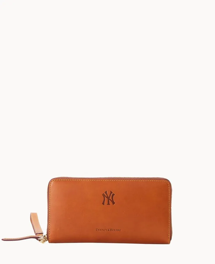 ManWoman MLB Yankees Large Zip Around Wristlet Yankees Dooney and Bourke Wallets