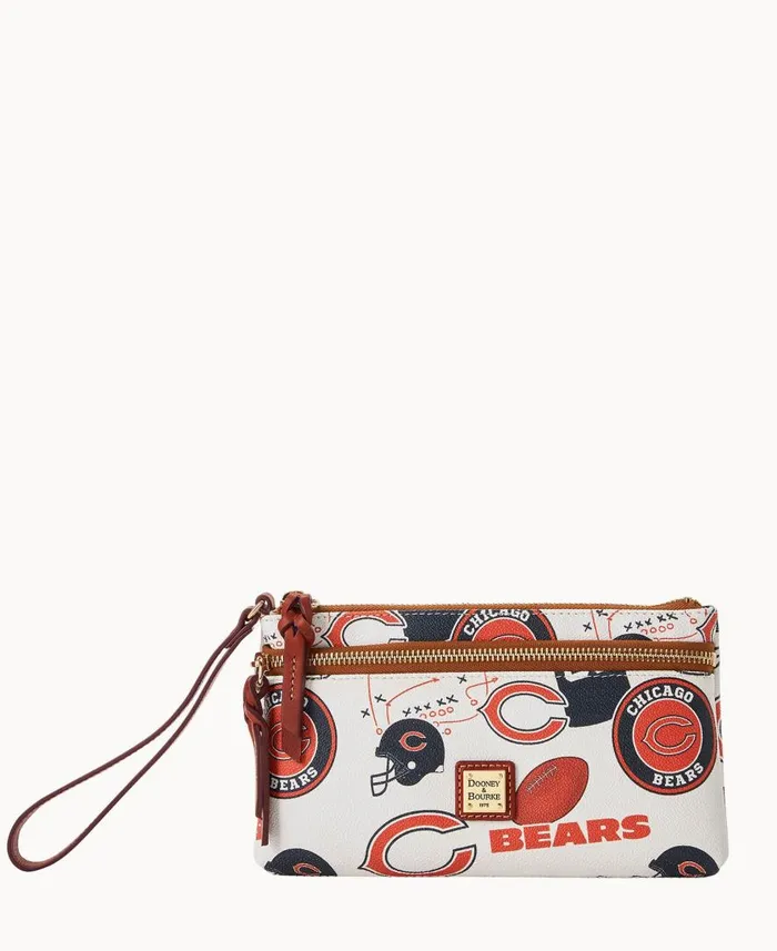 ManWoman NFL Bears Double Zip Wristlet Chicago Bears Dooney and Bourke Wallets