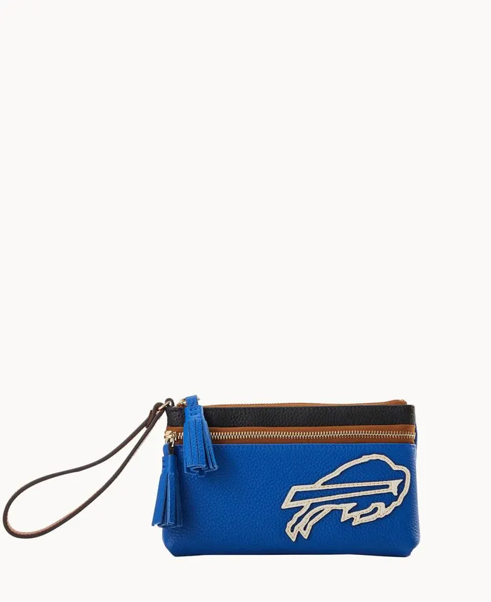 ManWoman NFL Bills Double Zip Wristlet Bills Dooney and Bourke Wallets