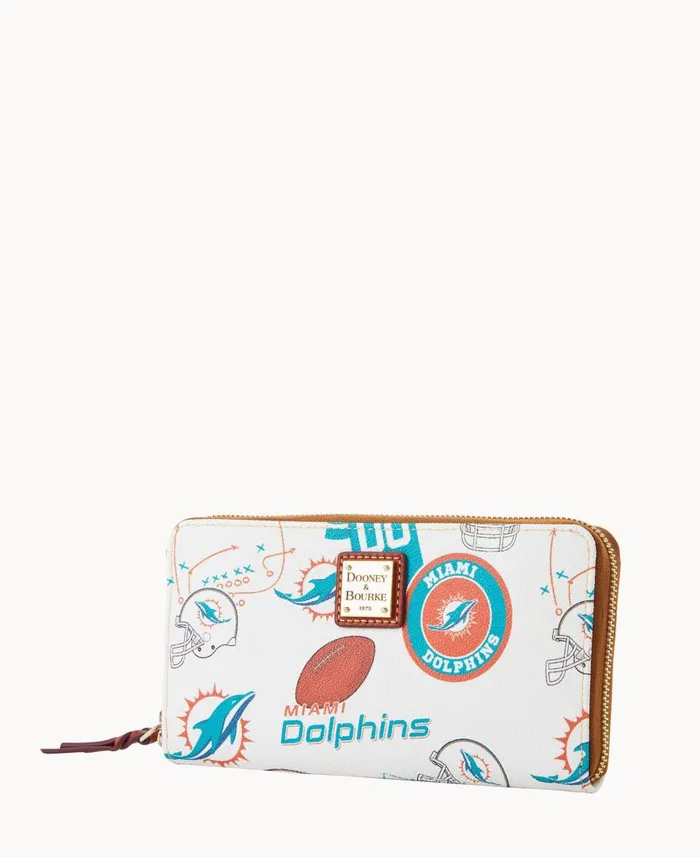 ManWoman NFL Dolphins Large Zip Around Wristlet Dolphins Dooney and Bourke Wallets ManWoman NFL Dolphins Large Zip Around Wristlet Dolphins Dooney and Bourke Wallets