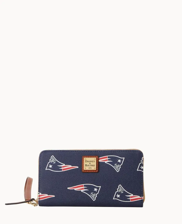 ManWoman NFL Patriots Large Zip Around Wristlet Patriots Dooney and Bourke Wallets