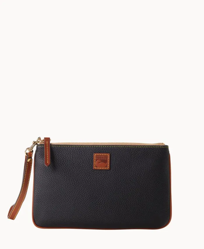 ManWoman Pebble Grain Large Wristlet Black Dooney and Bourke Wallets
