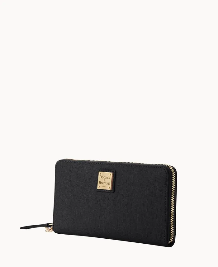 ManWoman Saffiano Large Zip Around Wristlet Black Dooney and Bourke Wallets ManWoman Saffiano Large Zip Around Wristlet Black Dooney and Bourke Wallets