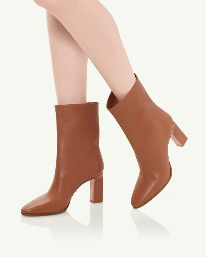 Manzoni Bootie 85 Brown Women Aquazzura Booties Manzoni Bootie 85 Brown Women Aquazzura Booties