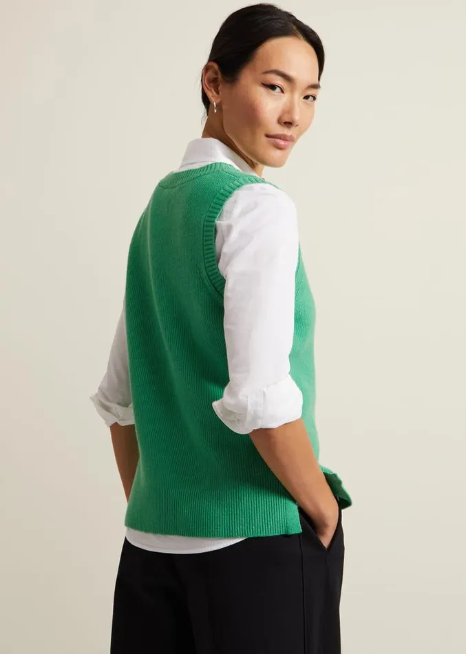 Marianna V Neck Tank Green Women Phase Eight Knitwear