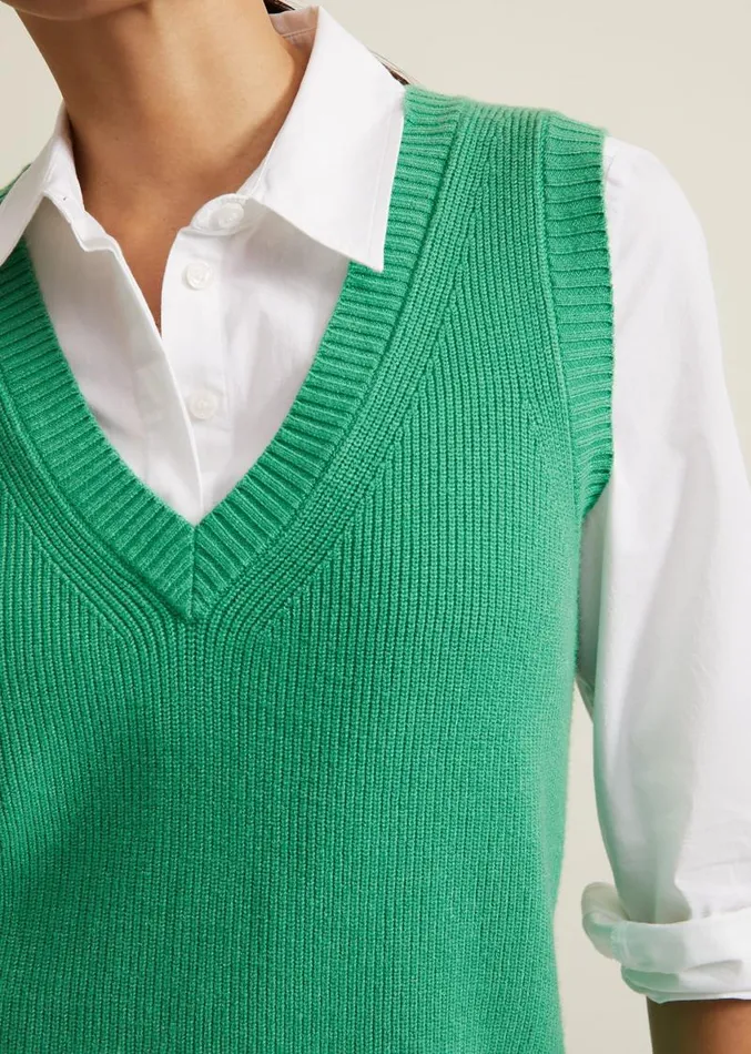 Marianna V Neck Tank Green Women Phase Eight Knitwear