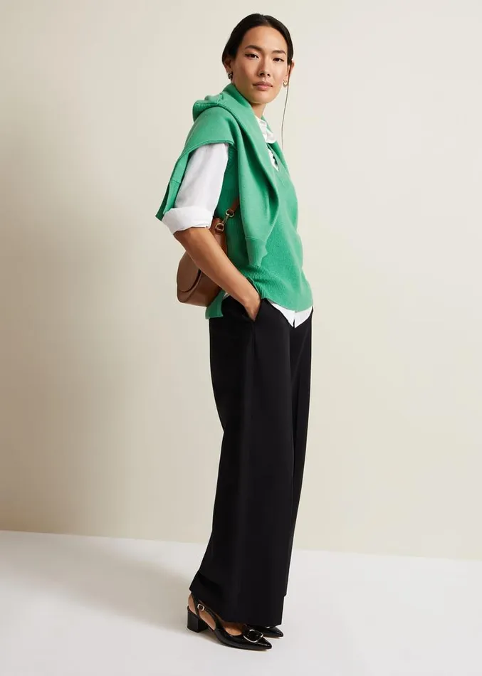 Marianna V Neck Tank Green Women Phase Eight Knitwear