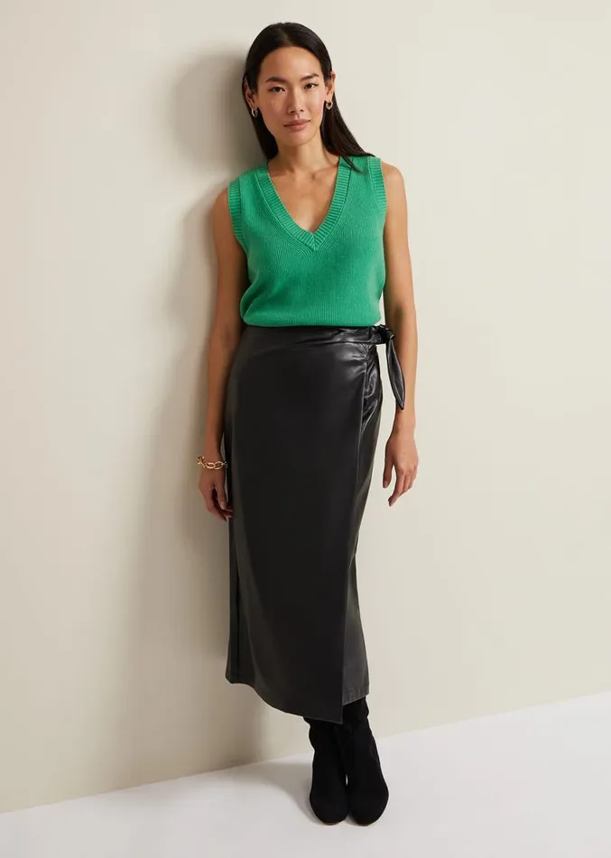 Marianna V Neck Tank Green Women Phase Eight Knitwear