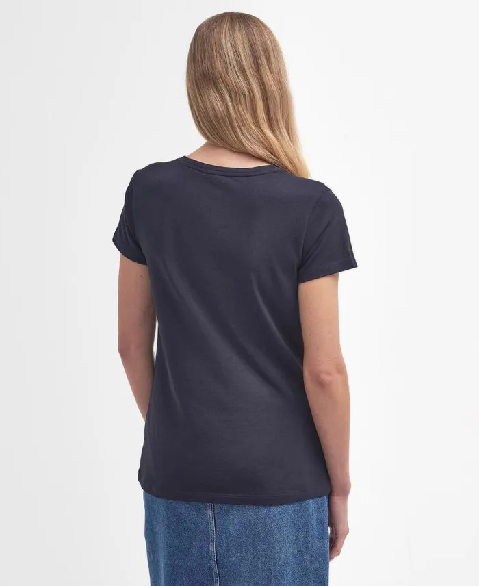 Marine Printed TShirt Classic Navy Women Barbour TShirts