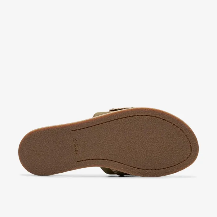Maritime Mule Olive Suede Women Clarks Sandals and Flip Flops