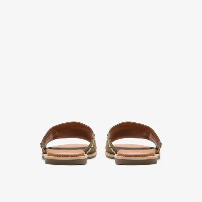 Maritime Mule Olive Suede Women Clarks Sandals and Flip Flops