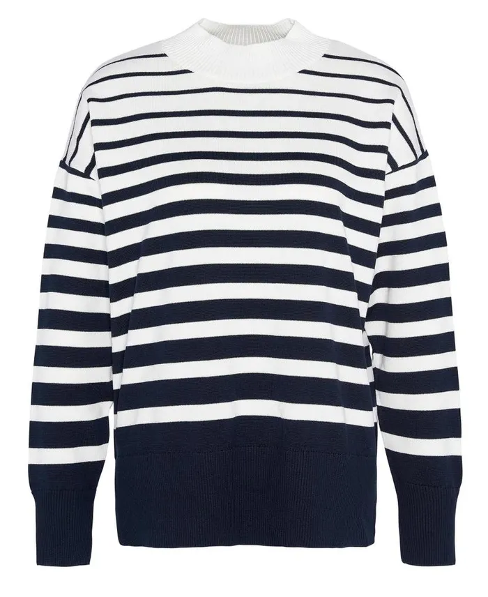 Marloes Knitted Jumper Ecru Stripe Women Barbour Jumpers