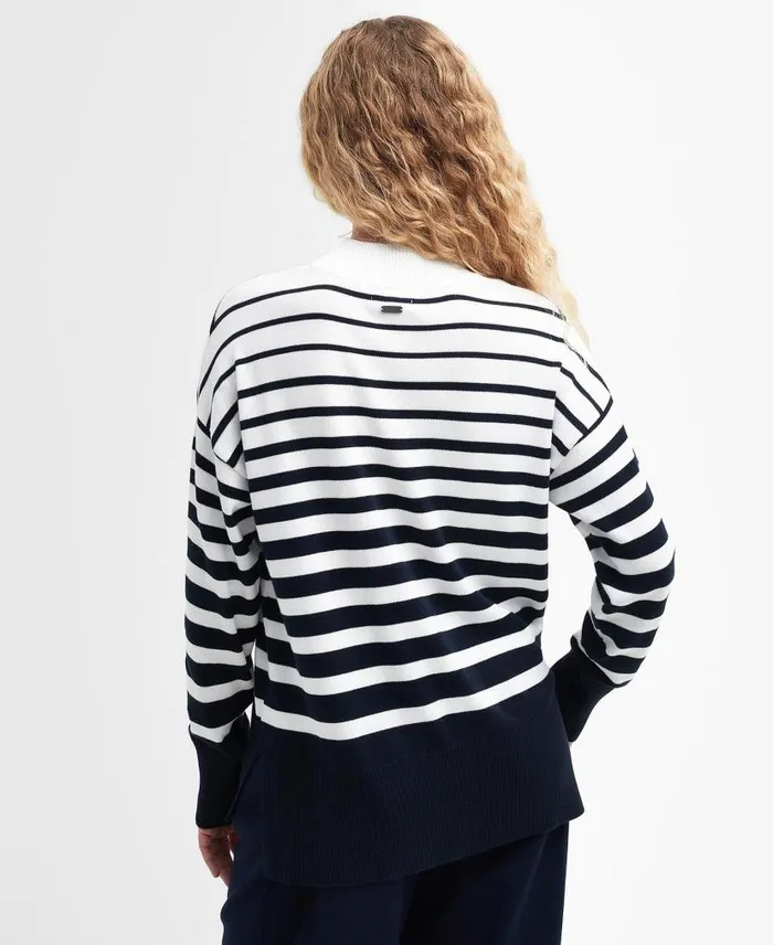 Marloes Knitted Jumper Ecru Stripe Women Barbour Jumpers