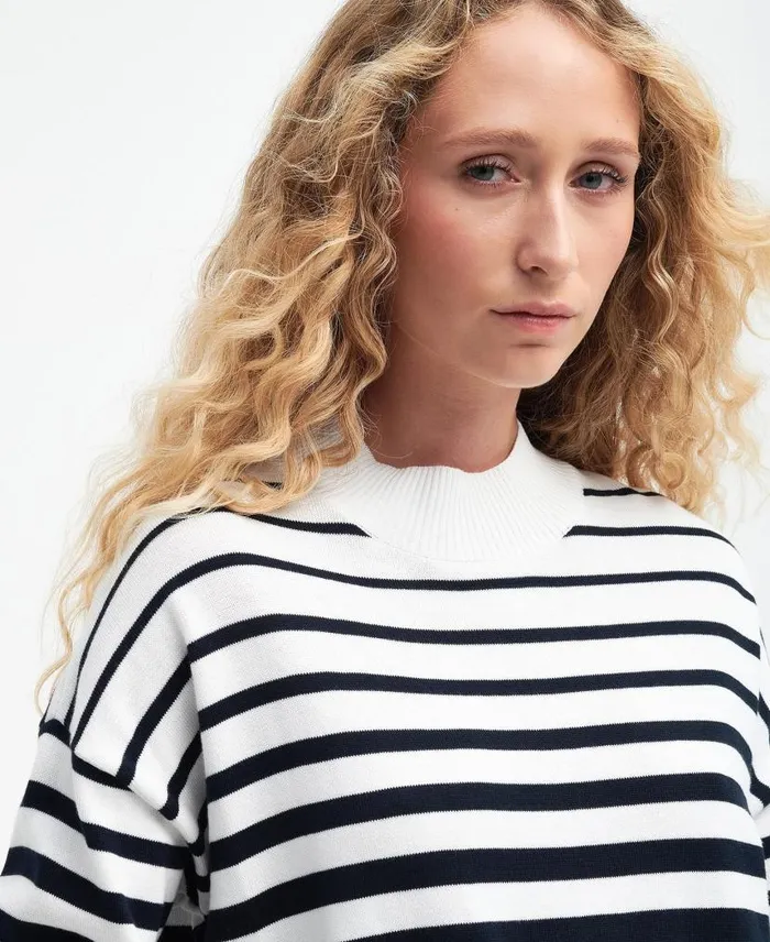 Marloes Knitted Jumper Ecru Stripe Women Barbour Jumpers