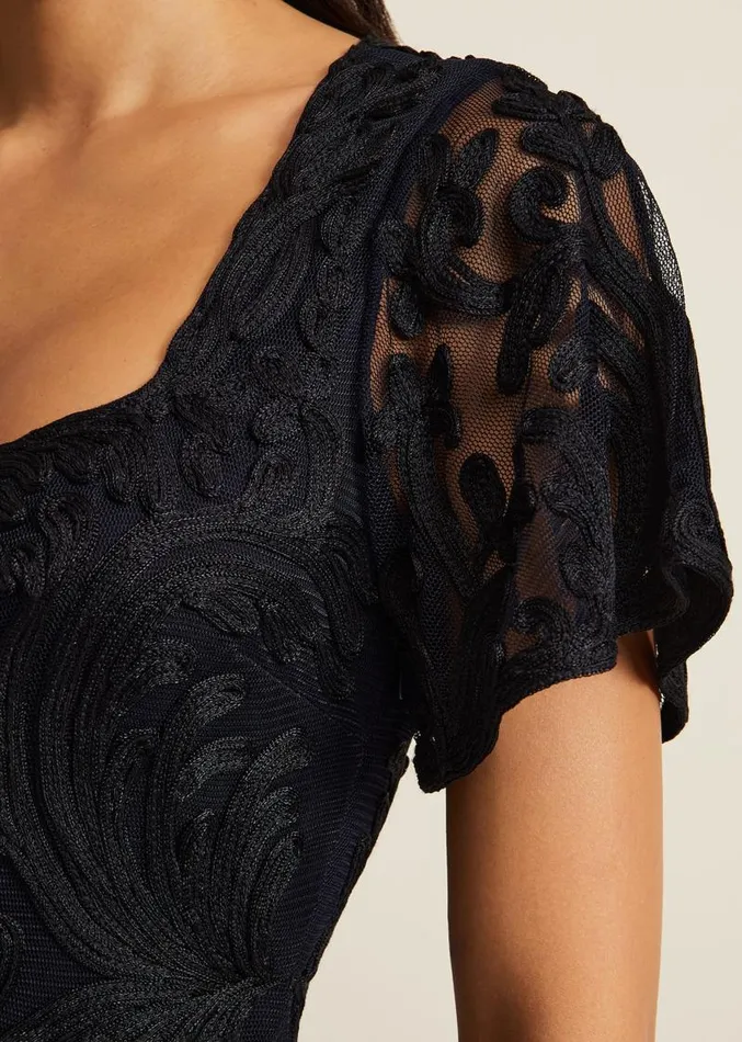 Matilda Tapework Midi Dress Navy Women Phase Eight Dresses