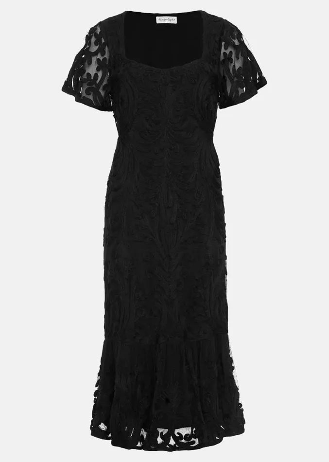 Matilda Tapework Midi Dress Navy Women Phase Eight Dresses