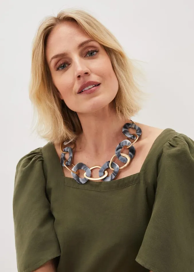 Maxi Resin Necklace Grey Women Phase Eight Jewellery
