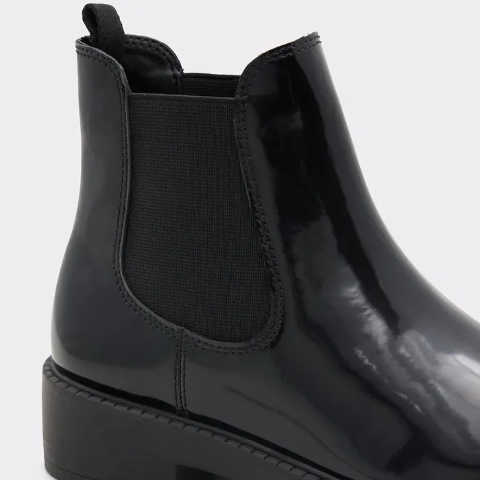 May Black Leather Shiny Women ALDO Chelsea Boots