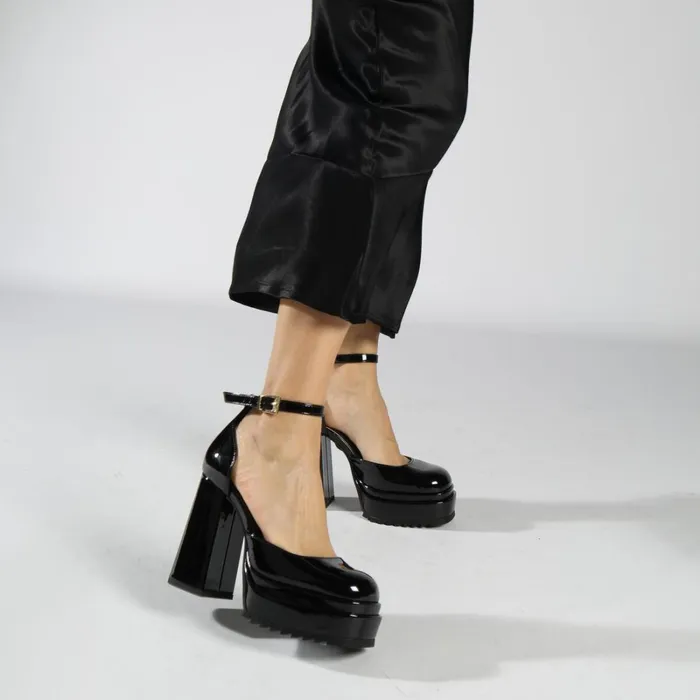 May W Dorsay Black Buffalo Heels May W Dorsay Black Buffalo Heels
