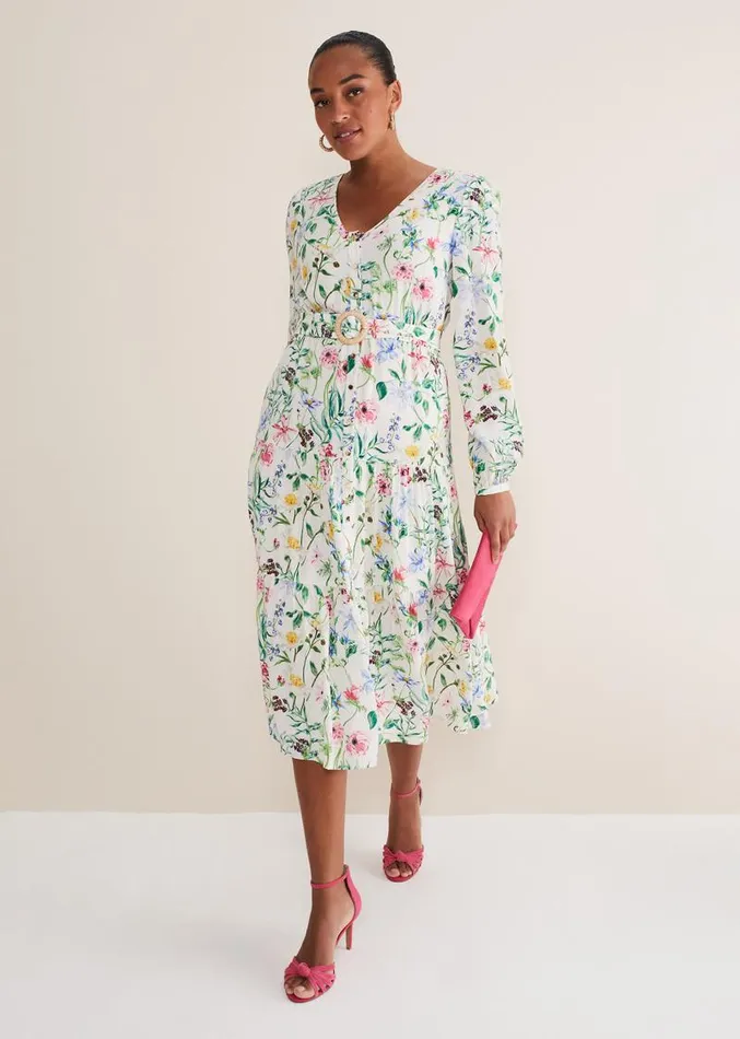 Maya Floral Midaxi Dress Ivorymulti Women Phase Eight Dresses