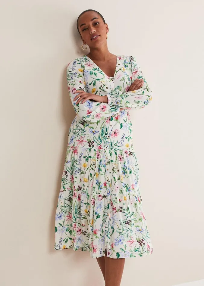 Maya Floral Midaxi Dress Ivorymulti Women Phase Eight Dresses