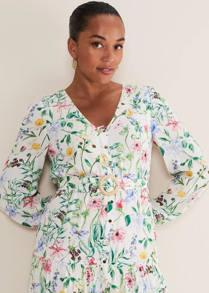Maya Floral Midaxi Dress Ivorymulti Women Phase Eight Dresses