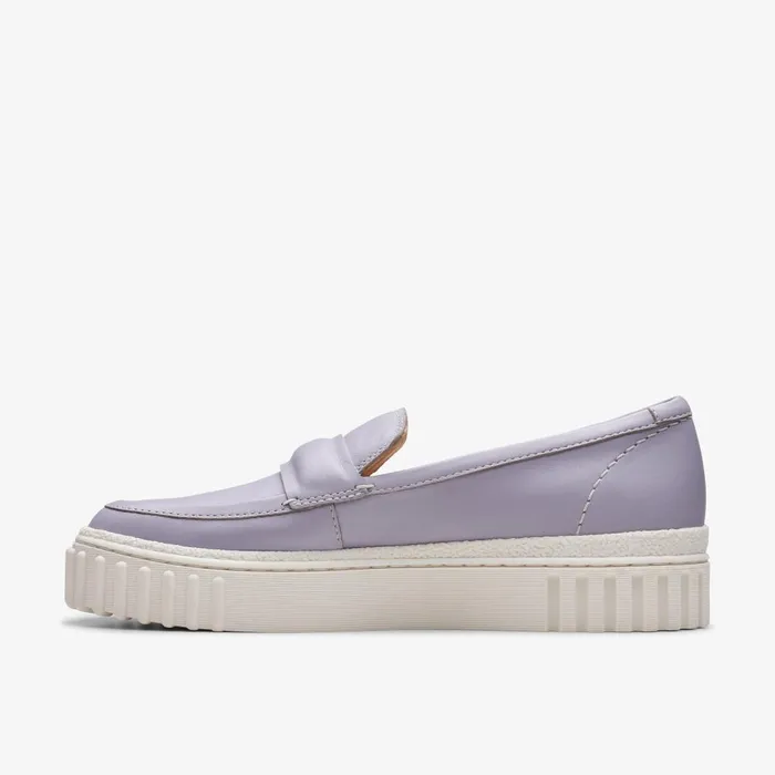 Mayhill Cove Lilac Leather Women Clarks SlipOns