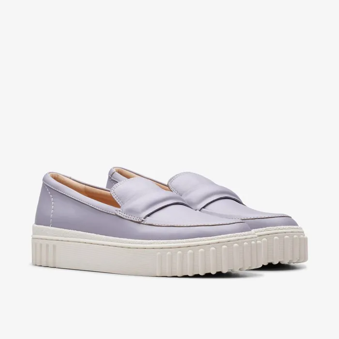 Mayhill Cove Lilac Leather Women Clarks SlipOns