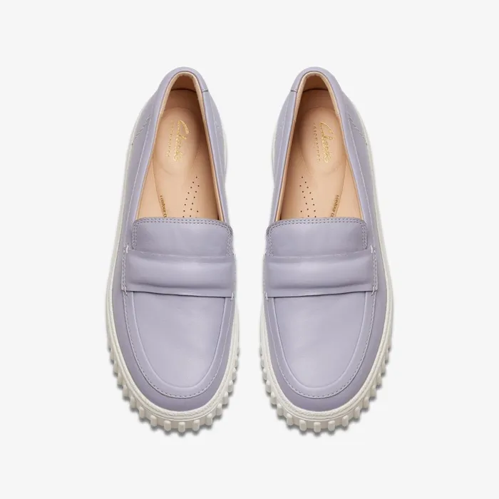Mayhill Cove Lilac Leather Women Clarks SlipOns