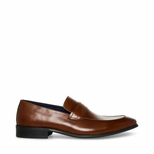 Men039s BEAUDON TAN LEATHER Tan Leather Steve Madden Loafers