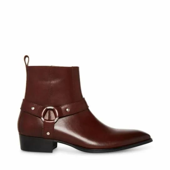 Men039s DASH BROWN LEATHER Brown Leather Steve Madden Boots