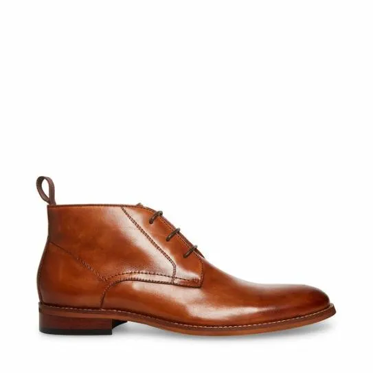 Men039s FAVIEN TAN LEATHER Tan Leather Steve Madden Dress