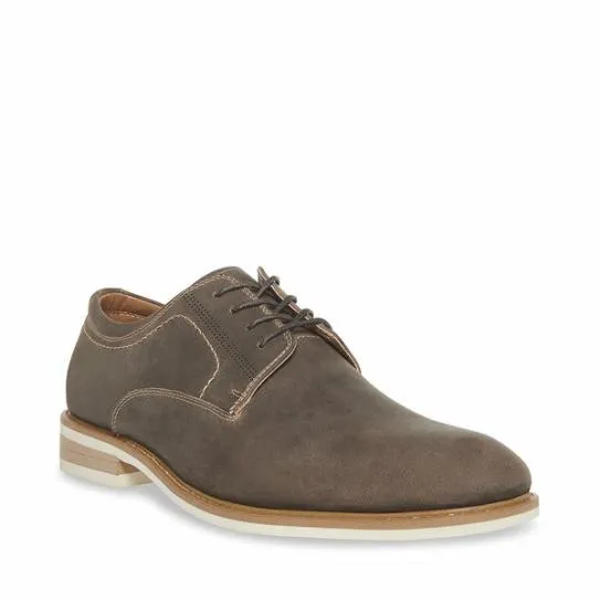 Men039s KACION GREY LEATHER Grey Leather Steve Madden Dress Men039s KACION GREY LEATHER Grey Leather Steve Madden Dress