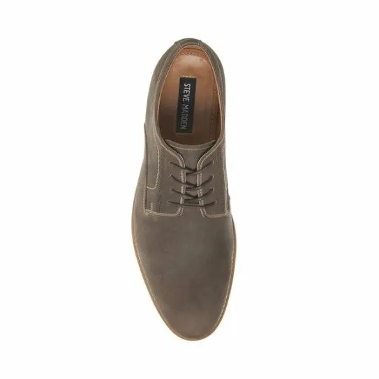 Men039s KACION GREY LEATHER Grey Leather Steve Madden Dress Men039s KACION GREY LEATHER Grey Leather Steve Madden Dress