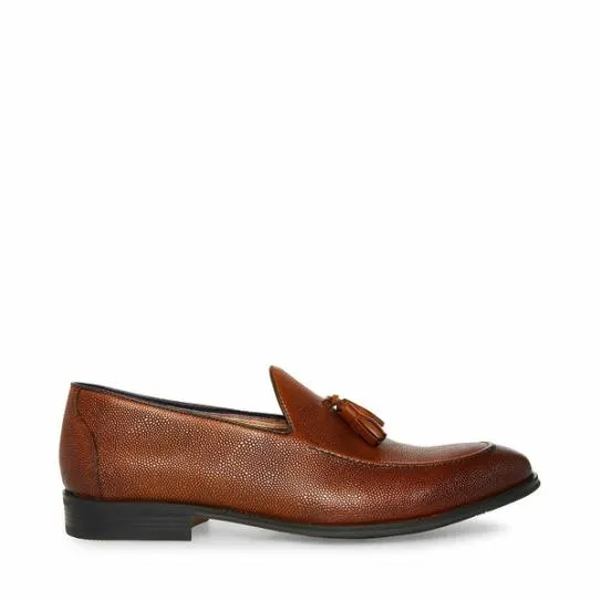 Men039s PAEN BROWN LEATHER Brown Leather Steve Madden Loafers