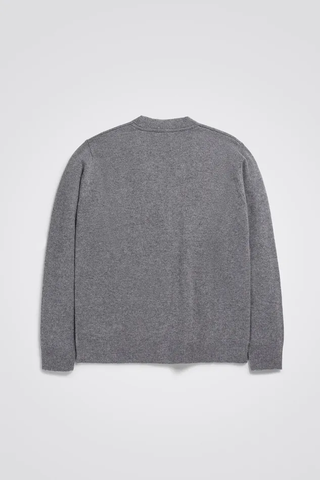 Men Adam Merino Lambswool Cardigan Grey Melange Norse Projects Knitwear