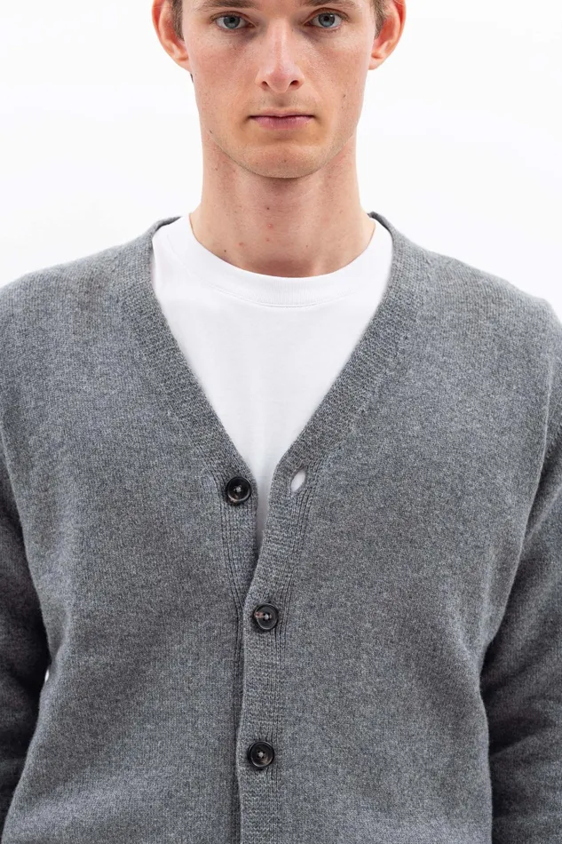 Men Adam Merino Lambswool Cardigan Grey Melange Norse Projects Knitwear