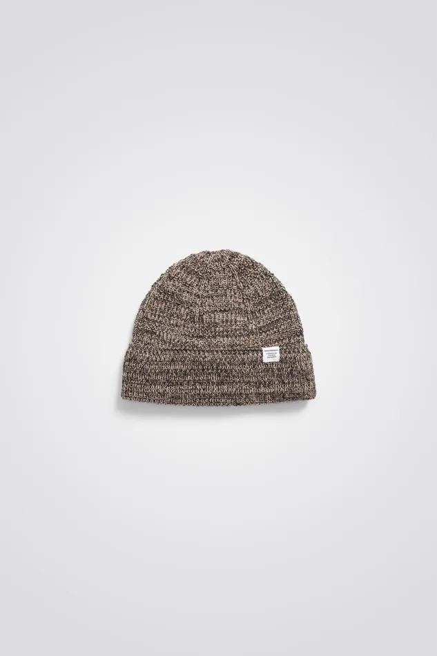 Men Alpaca Mohair Stripe Beanie Espresso Norse Projects Beanies