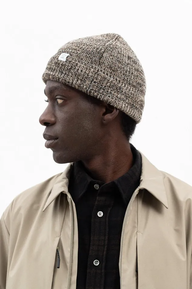 Men Alpaca Mohair Stripe Beanie Espresso Norse Projects Beanies