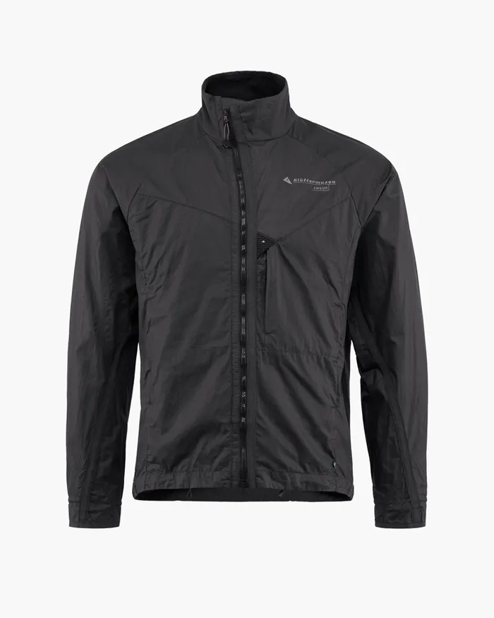 Men Ansur Windproof Jacket Raven Black Klttermusen Wind Resistant Jackets