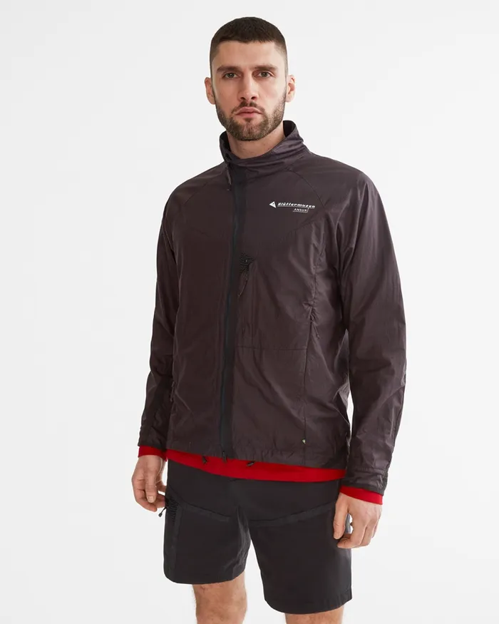 Men Ansur Windproof Jacket Raven Black Klttermusen Wind Resistant Jackets