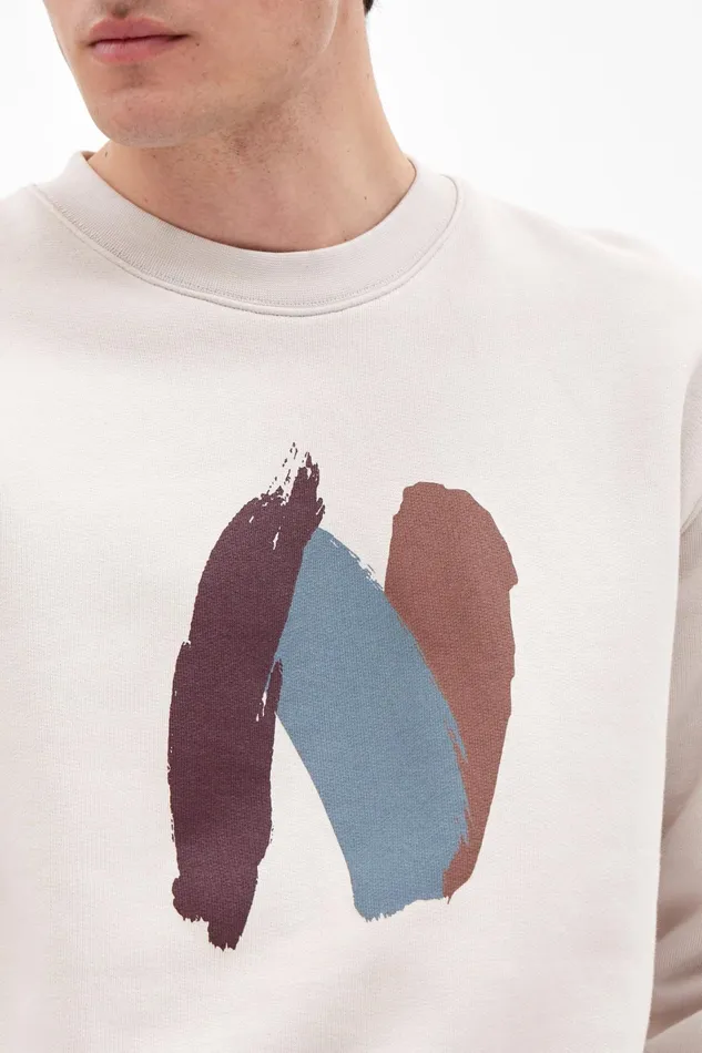 Men Arne Paint N Logo Sweatshirt Spruce Green Norse Projects Sweatshirts