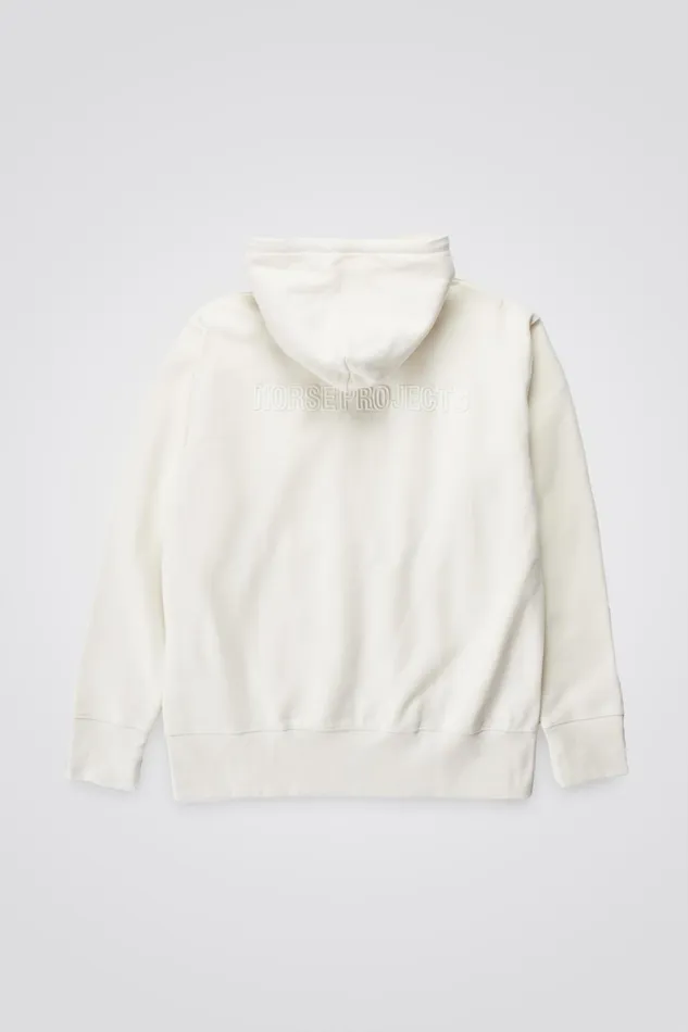Men Arne Relaxed Fleece N Logo Hoodie Ecru Norse Projects Sweatshirts