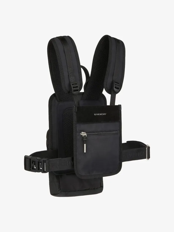 Men Backpacks Givenchy Corset Bag In Nylon And Suede Black Men Backpacks Givenchy Corset Bag In Nylon And Suede Black