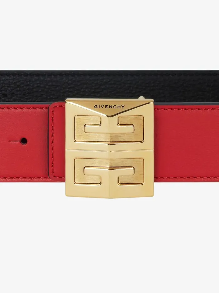 Men Belts Givenchy 4G Reversible Belt In Leather Blackred Men Belts Givenchy 4G Reversible Belt In Leather Blackred