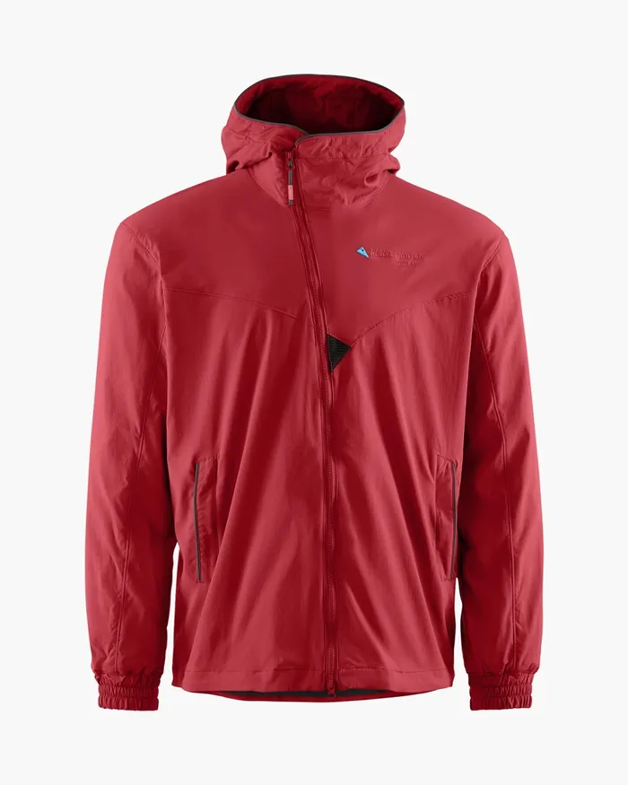 Men Bestla Zip Hood Wind Jacket Burnt Russet Klttermusen Wind Resistant Jackets