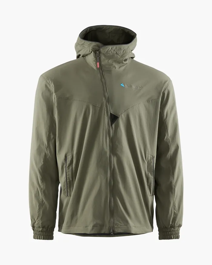 Men Bestla Zip Hood Wind Jacket Dusty Green Klttermusen Wind Resistant Jackets
