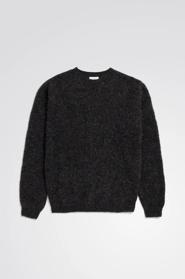 Men Birnir Brushed Lambswool Charcoal Melange Norse Projects Knitwear